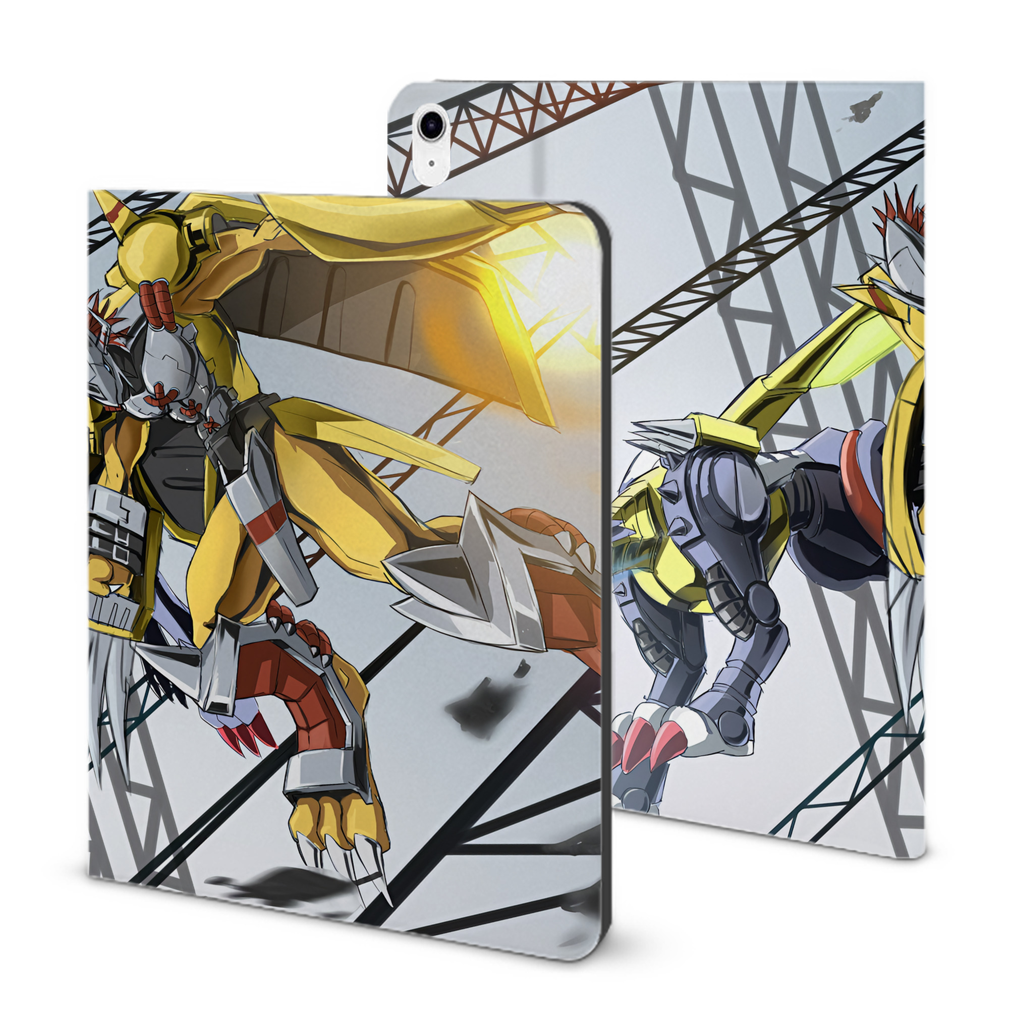（画像用） Digimon デジタルモンスター/デジモン IPad ケース ブック型 PUレザー TPU 耐衝撃 軽量 薄型 ペン収納なし 全面保護 IPad 各モデル対応